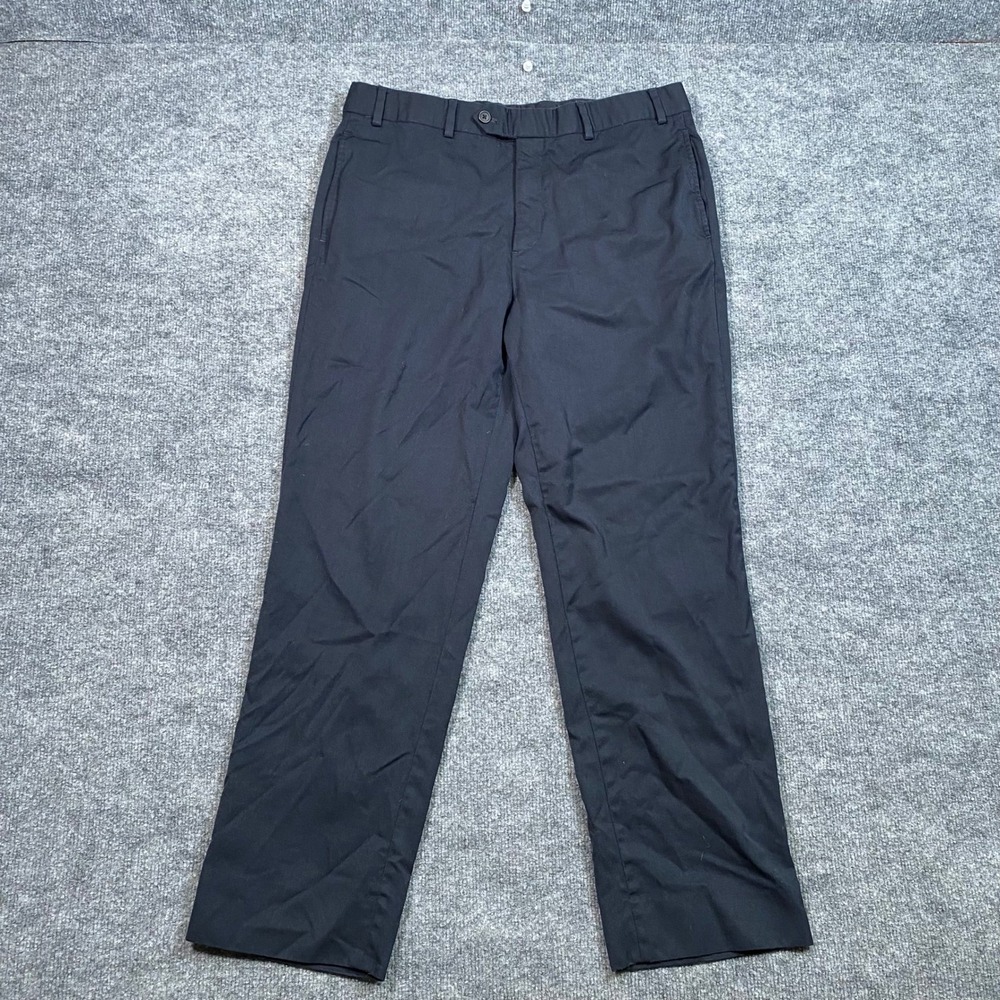 Brooks Brothers Madison Fit Wool Dress Pants Mens 36x30 Navy Blue Flat Front